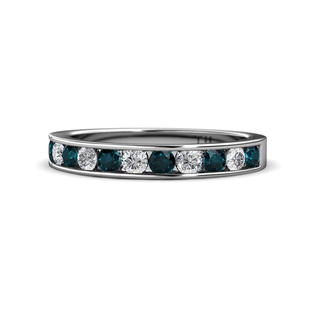 Kathiryn 2.70 mm London Blue Topaz and Diamond 11 Stone Wedding Band 