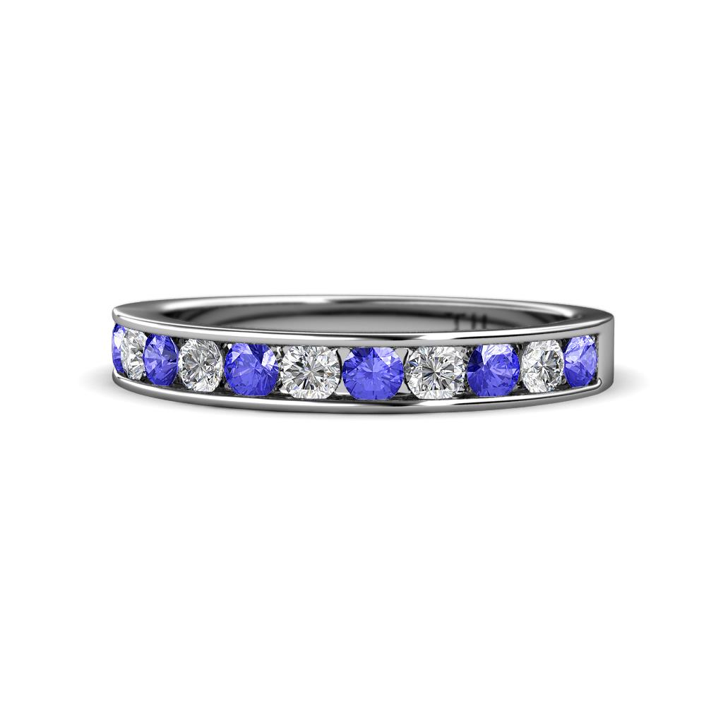 Kathiryn 2.70 mm Tanzanite and Diamond 11 Stone Wedding Band 