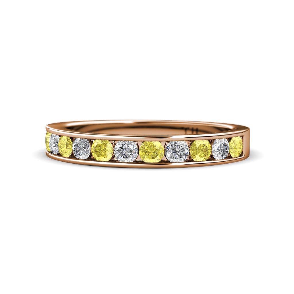 Kathiryn 2.70 mm Yellow Sapphire and Diamond 11 Stone Wedding Band 