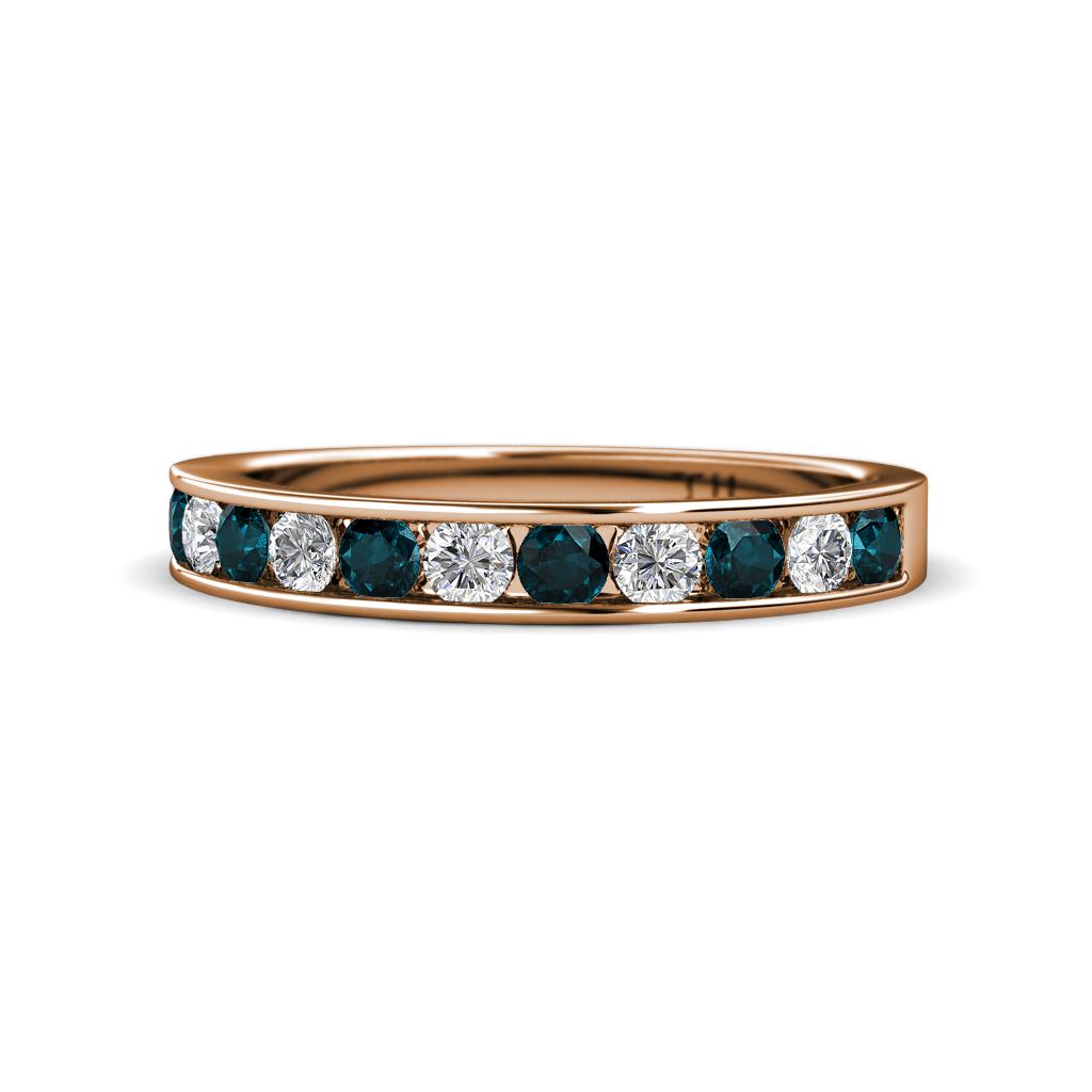 Kathiryn 2.70 mm London Blue Topaz and Diamond 11 Stone Wedding Band 