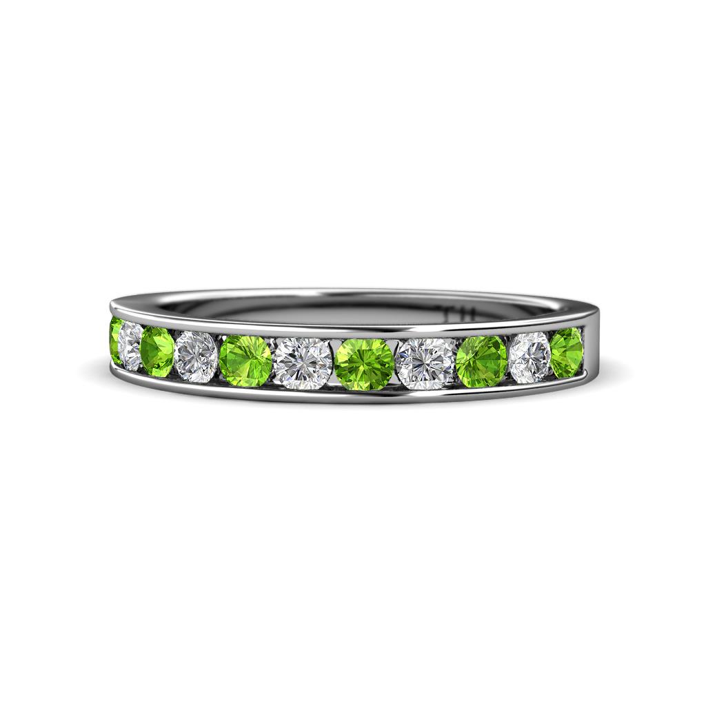 Kathiryn 2.70 mm Peridot and Lab Grown Diamond 11 Stone Wedding Band 