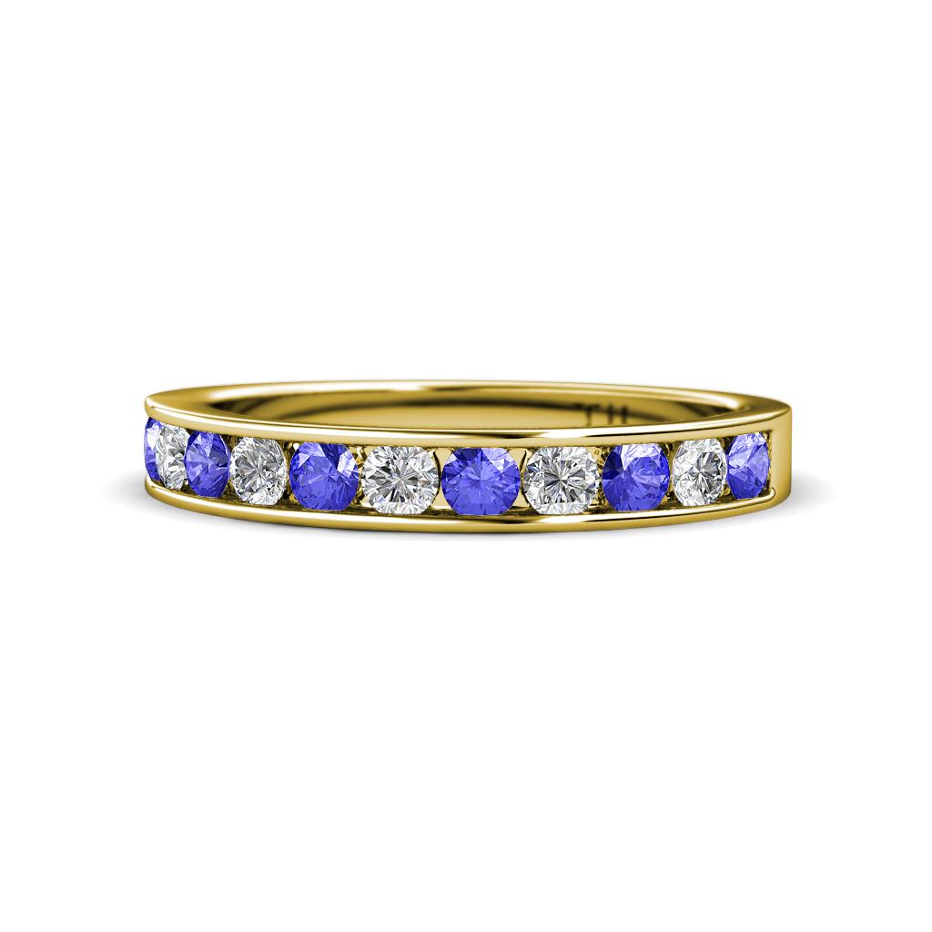 Kathiryn 2.70 mm Tanzanite and Lab Grown Diamond 11 Stone Wedding Band 
