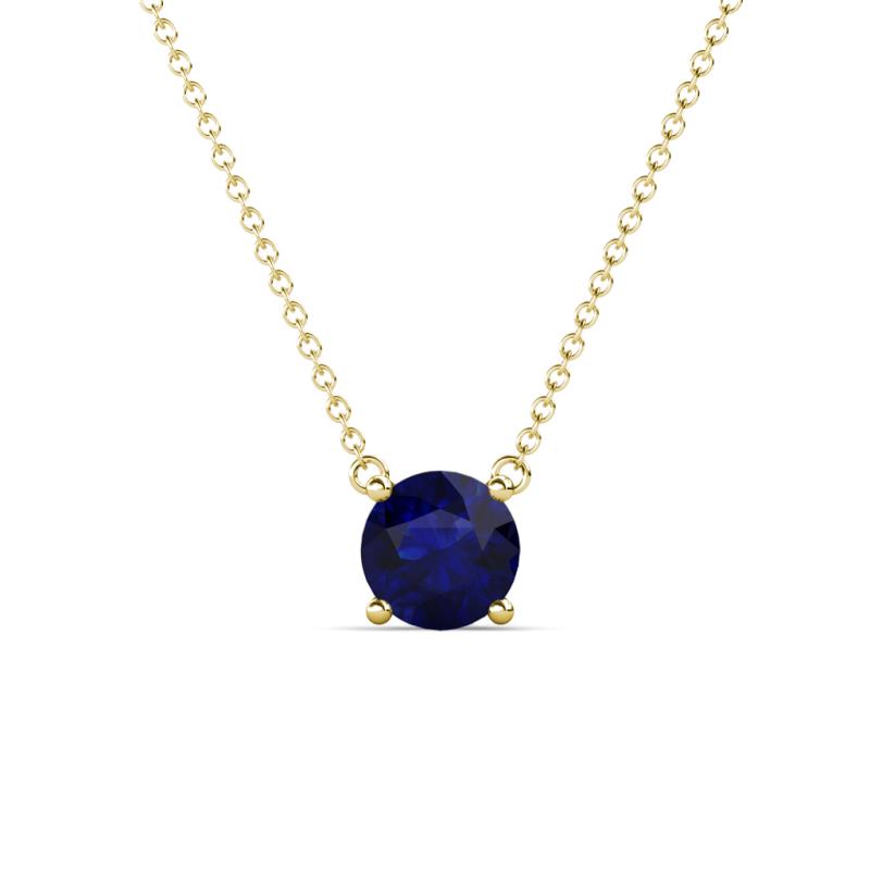 Juliana 7.00 mm Round Blue Sapphire Solitaire Pendant Necklace 