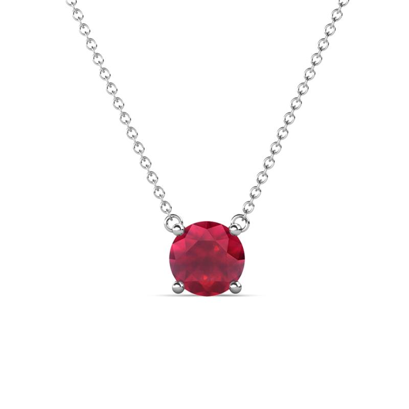 Juliana 7.00 mm Round Ruby Solitaire Pendant Necklace 