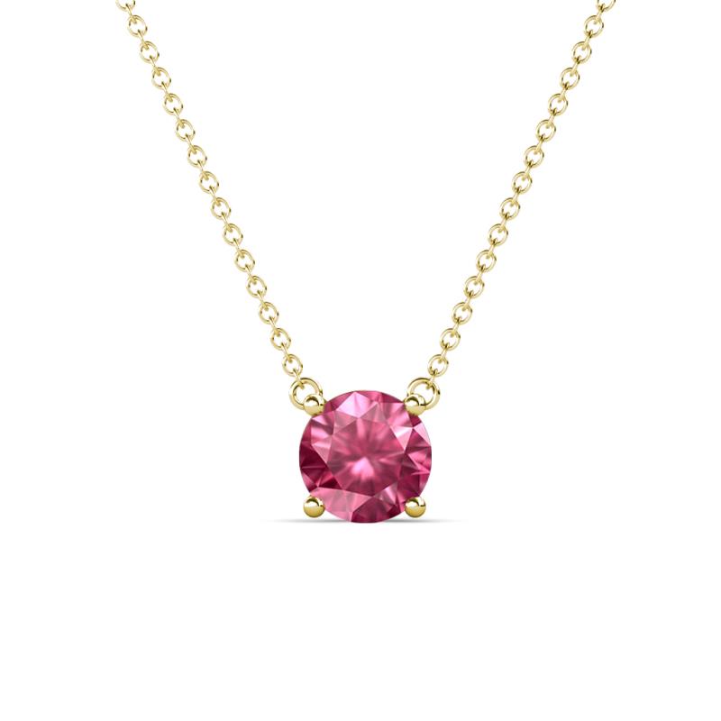 Juliana 7.00 mm Round Pink Tourmaline Solitaire Pendant Necklace 