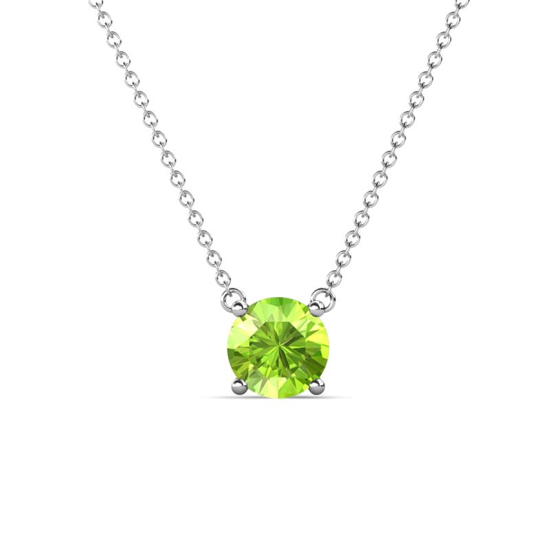 Juliana 7.00 mm Round Peridot Solitaire Pendant Necklace 