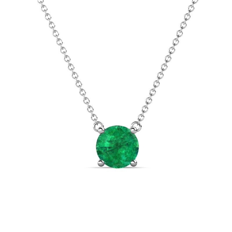 Juliana 7.00 mm Round Emerald Solitaire Pendant Necklace 