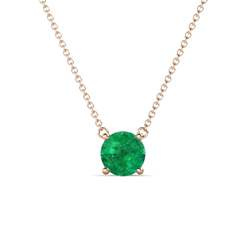 Juliana 7.00 mm Round Emerald Solitaire Pendant Necklace 