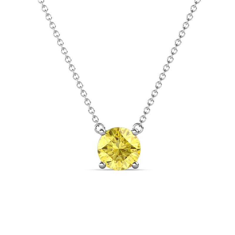 Juliana 7.00 mm Round Yellow Sapphire Solitaire Pendant Necklace 