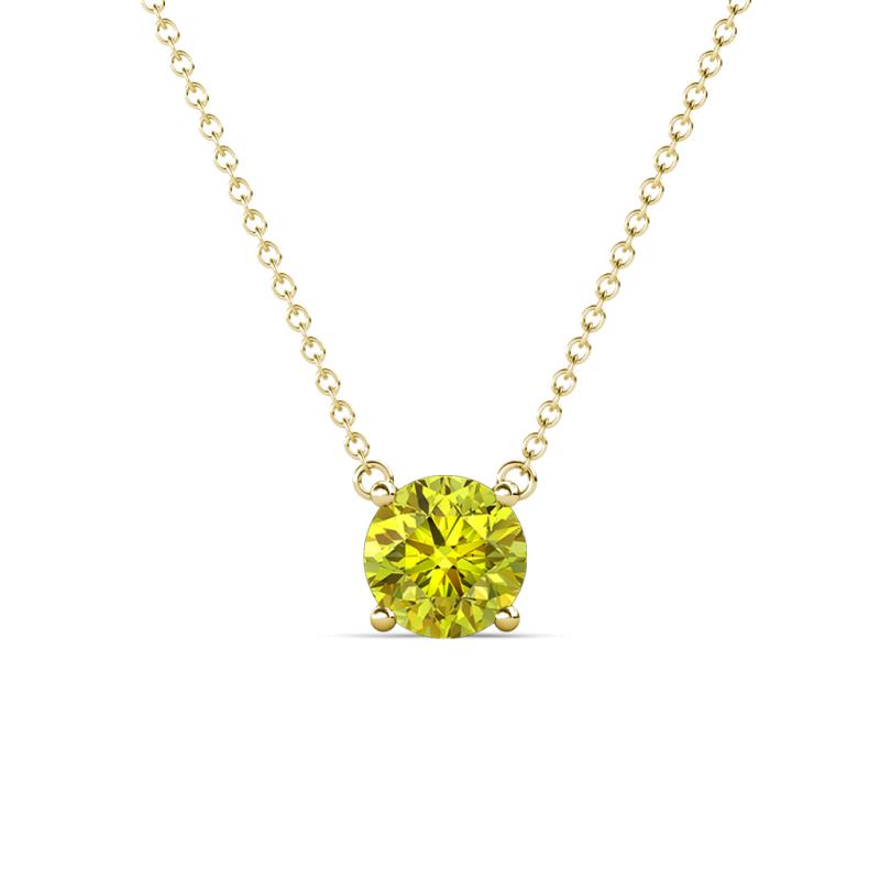 Juliana 6.50 mm Round Yellow Diamond Solitaire Pendant Necklace 