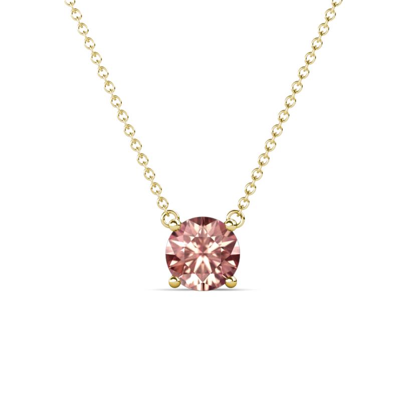 Juliana 7.00 mm Round Morganite Solitaire Pendant Necklace 