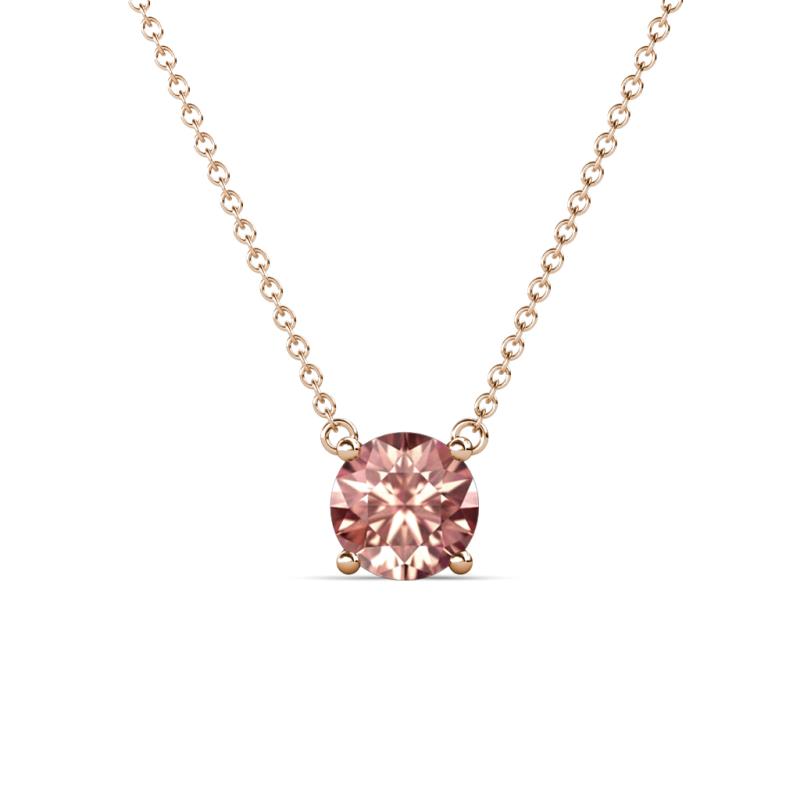 Juliana 7.00 mm Round Morganite Solitaire Pendant Necklace 