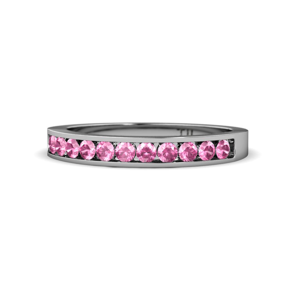 Kathiryn 1.70 mm Pink Sapphire 11 Stone Wedding Band 