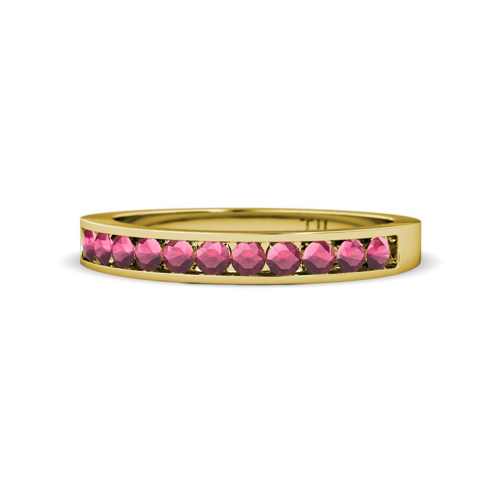 Kathiryn 1.70 mm Rhodolite Garnet 11 Stone Wedding Band 