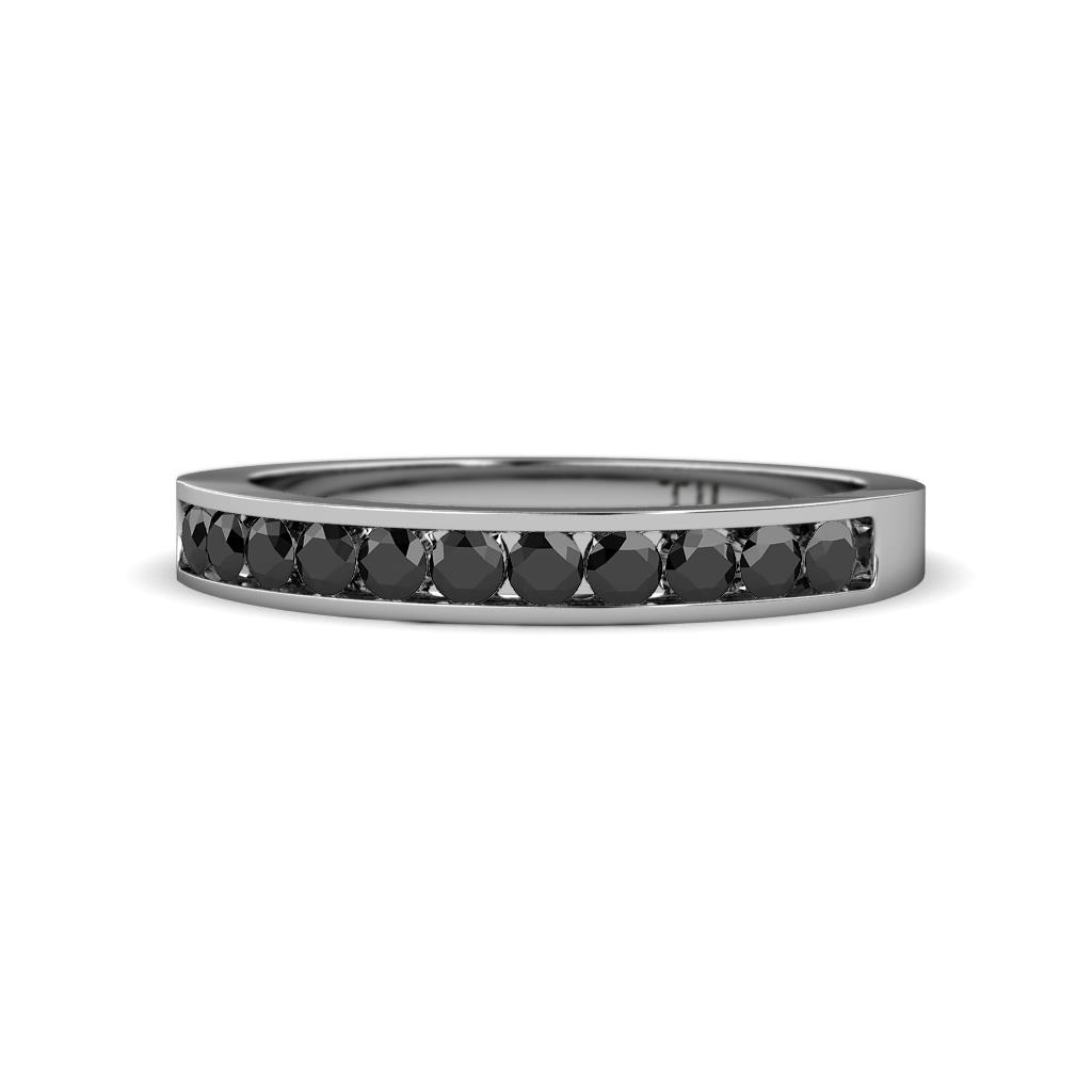 Kathiryn 1.70 mm Black Diamond 11 Stone Wedding Band 