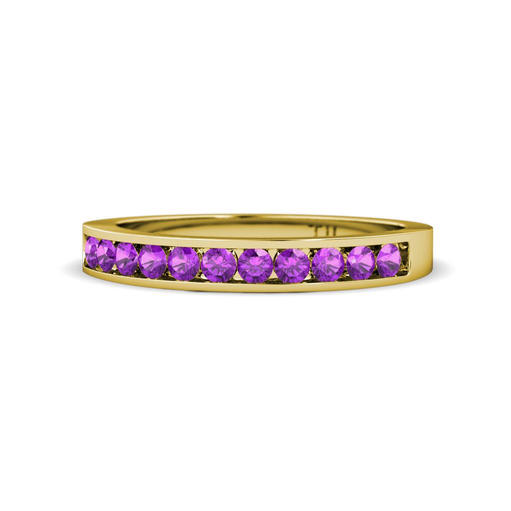 Kathiryn 1.70 mm Amethyst 11 Stone Wedding Band 