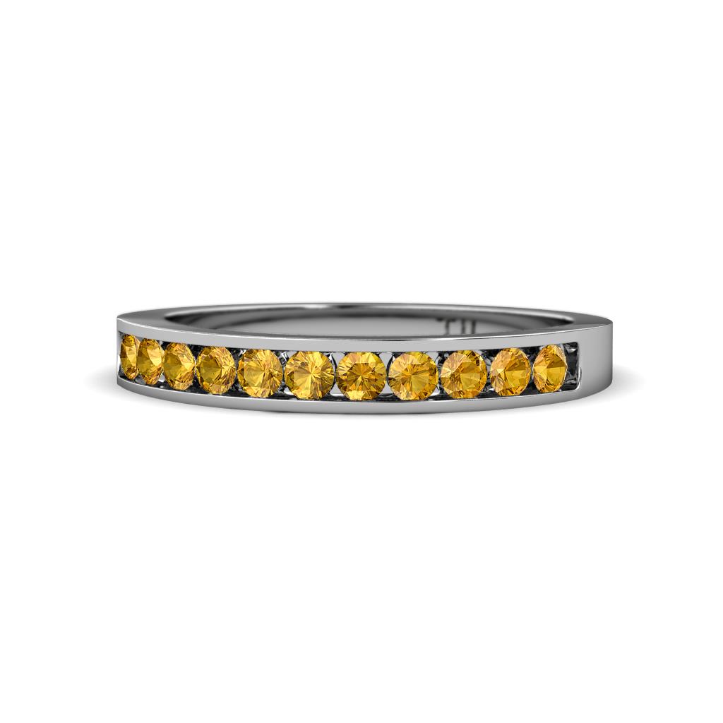 Kathiryn 1.70 mm Citrine 11 Stone Wedding Band 