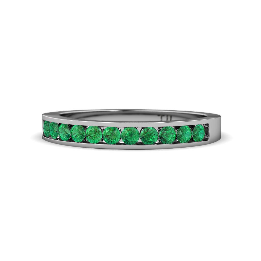 Kathiryn 1.70 mm Emerald 11 Stone Wedding Band 