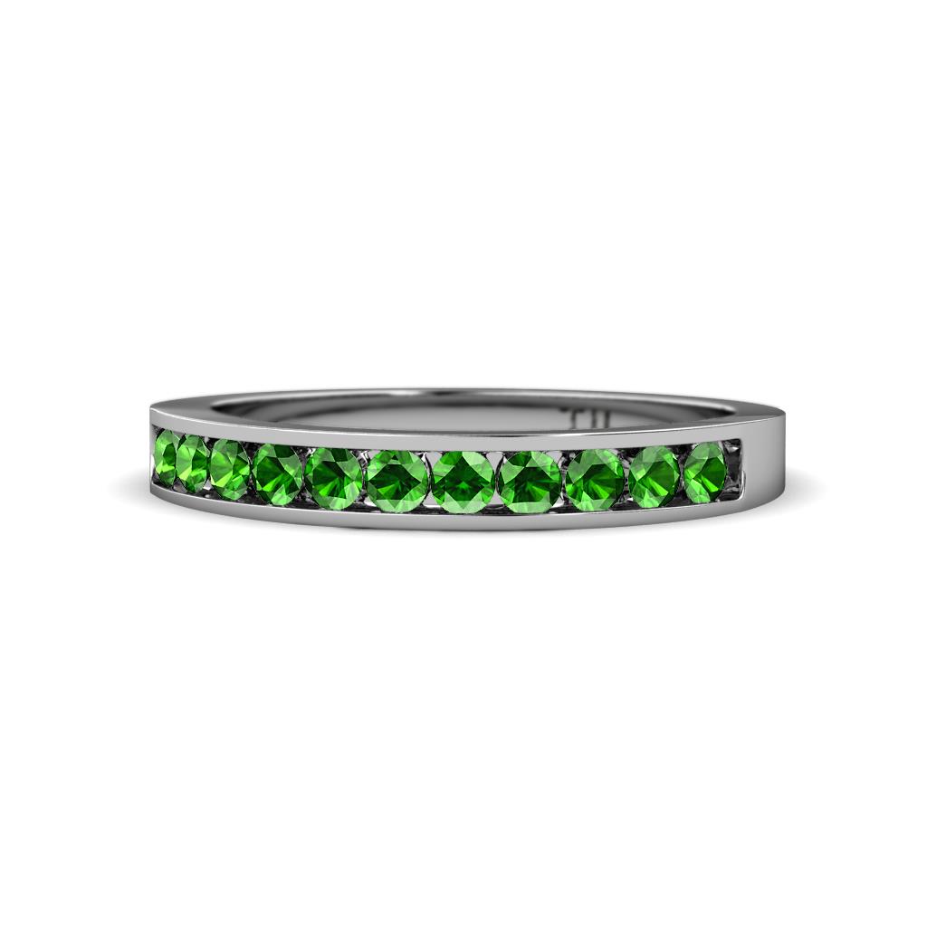 Kathiryn 1.70 mm Green Garnet 11 Stone Wedding Band 