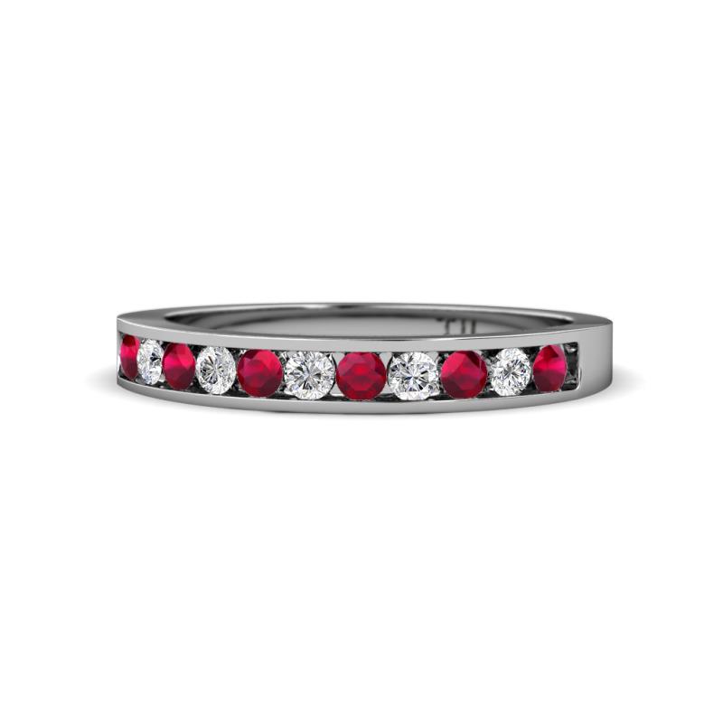 Kathiryn 1.70 mm Ruby and Diamond 11 Stone Wedding Band 