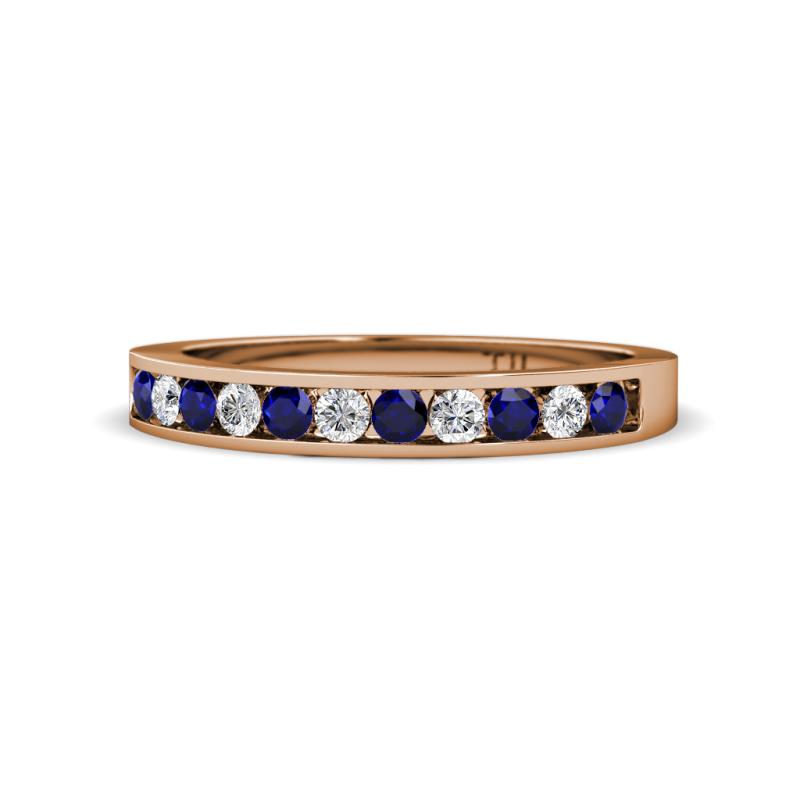 Kathiryn 1.70 mm Blue Sapphire and Diamond 11 Stone Wedding Band 