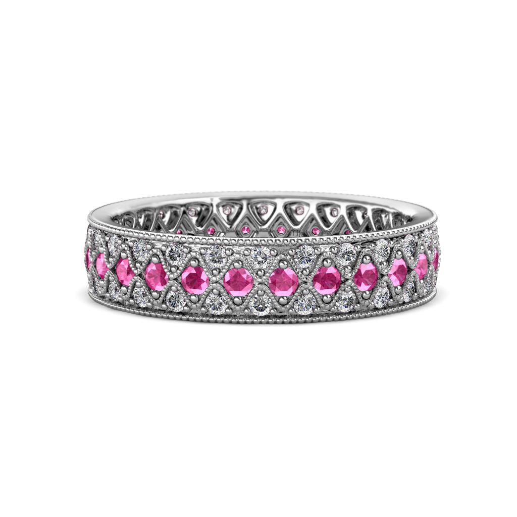 Cailyn Pink Sapphire Three Row Eternity Band 