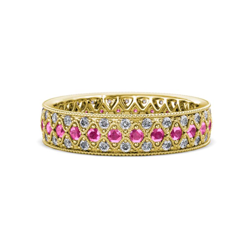 Cailyn Pink Sapphire Three Row Eternity Band 