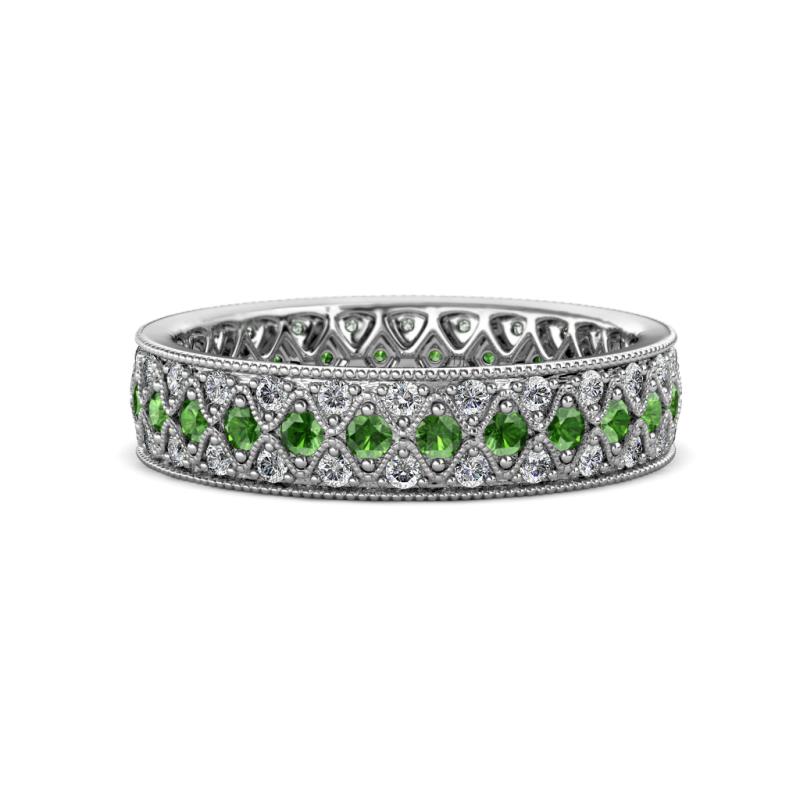 Cailyn Green Garnet Three Row Eternity Band 