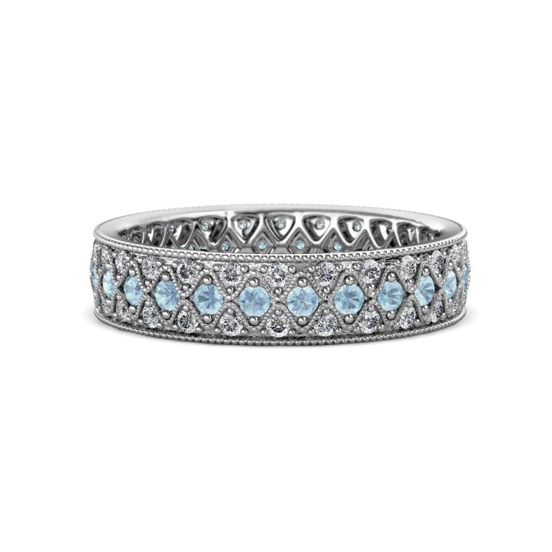 Cailyn Aquamarine Three Row Eternity Band 