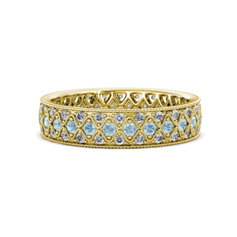 Cailyn Aquamarine Three Row Eternity Band 