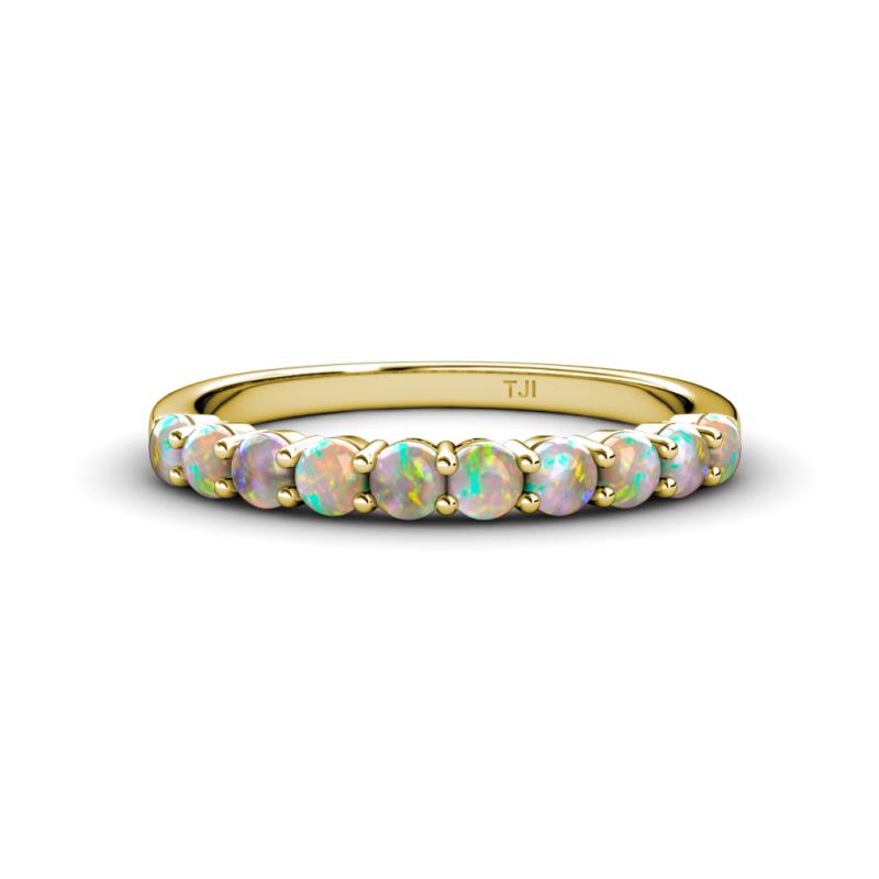 Clara 3.00 mm Opal 10 Stone Wedding Band 