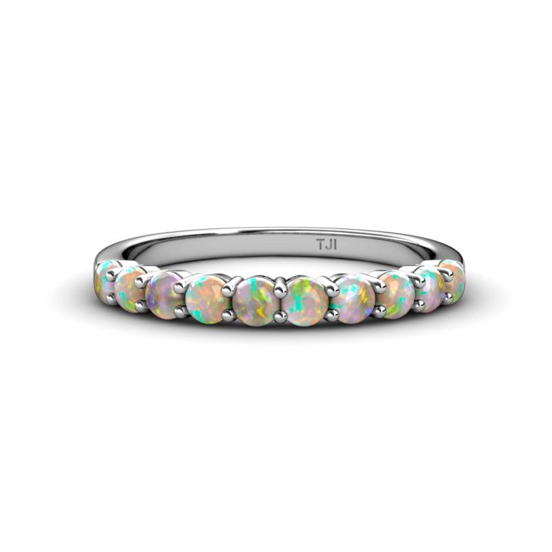 Clara 3.00 mm Opal 10 Stone Wedding Band 