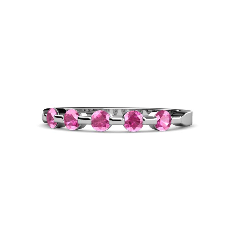 Keva 2.60 mm Pink Sapphire 5 Stone Wedding Band 