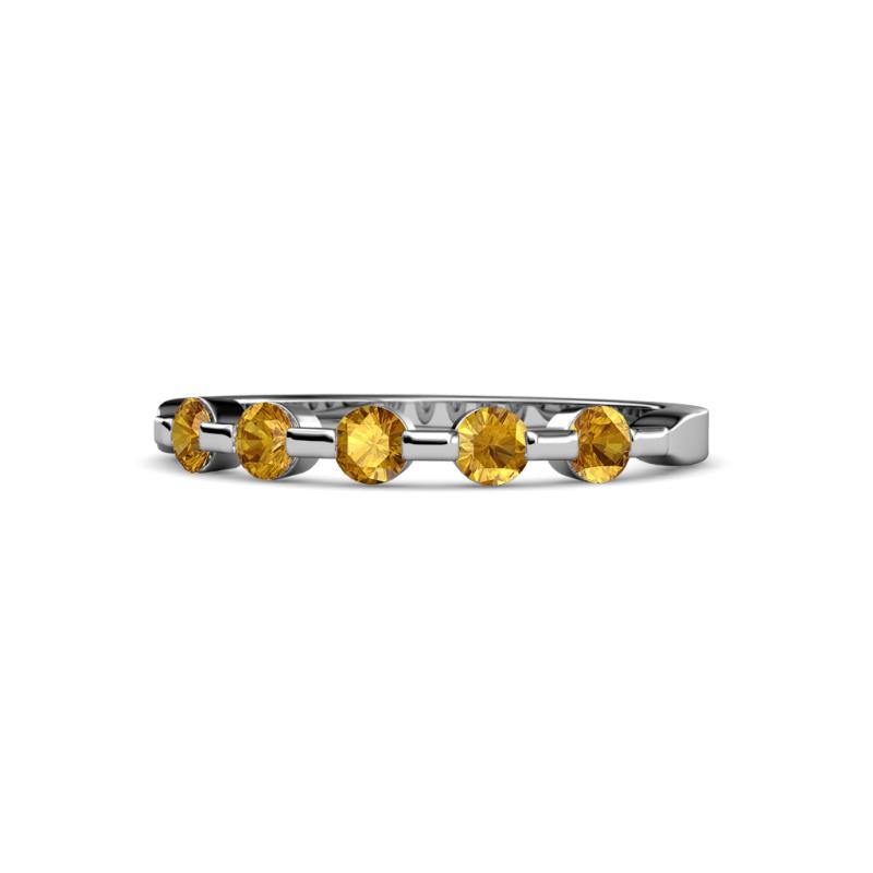 Keva 2.60 mm Citrine 5 Stone Wedding Band 