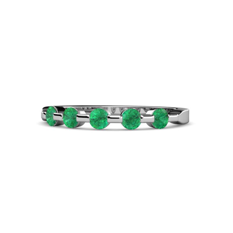 Keva 2.60 mm Emerald 5 Stone Wedding Band 
