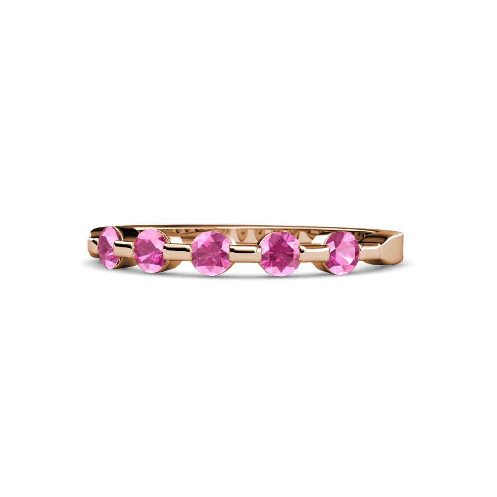 Keva 2.60 mm Pink Sapphire 5 Stone Wedding Band 