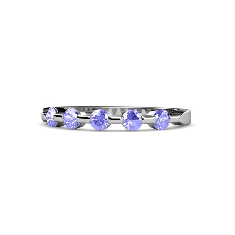 Keva 2.60 mm Tanzanite 5 Stone Wedding Band 