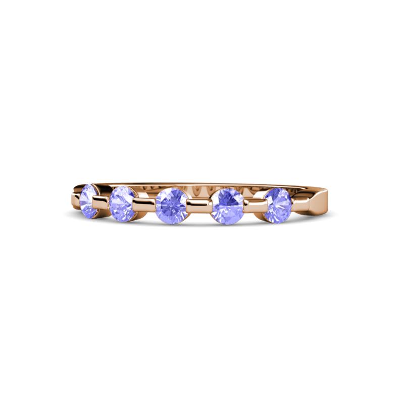 Keva 2.60 mm Tanzanite 5 Stone Wedding Band 