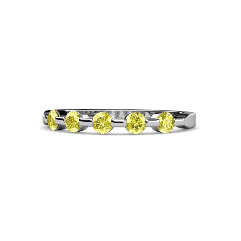 Keva 2.60 mm Yellow Diamond 5 Stone Wedding Band 