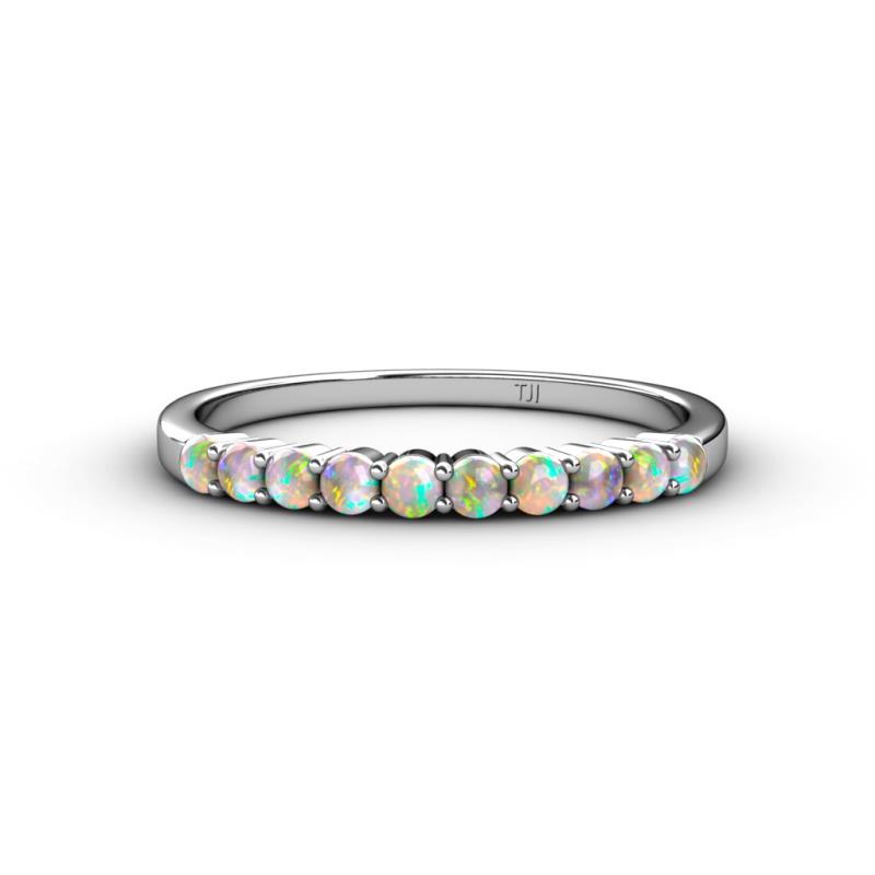 Clara 2.50 mm Opal 10 Stone Wedding Band 