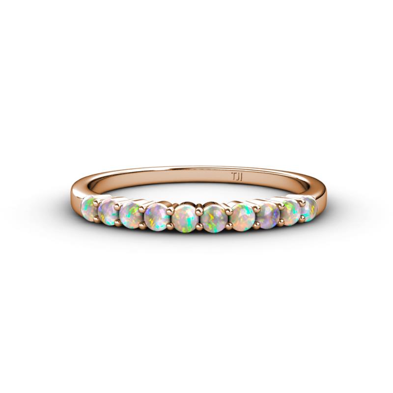 Clara 2.50 mm Opal 10 Stone Wedding Band 