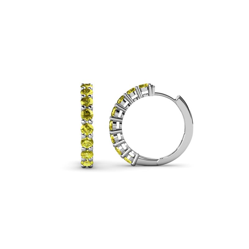 Raya Round Yellow Diamond Hoop Earrings 