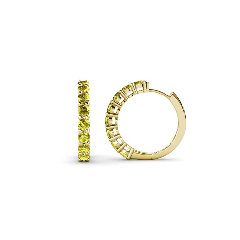 Raya Round Yellow Diamond Hoop Earrings 