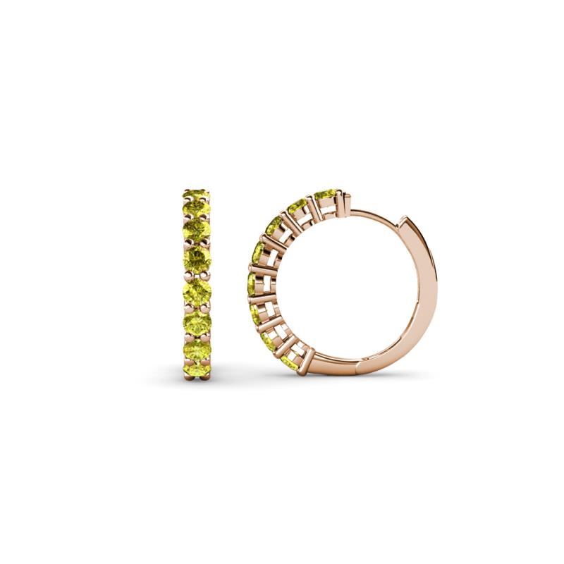 Raya Round Yellow Diamond Hoop Earrings 