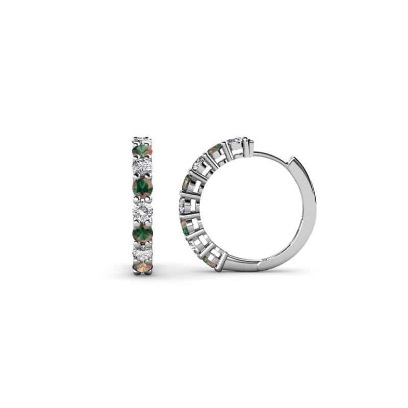 Raya Round Diamond and Lab Created Alexandrite Hoop Earrings 