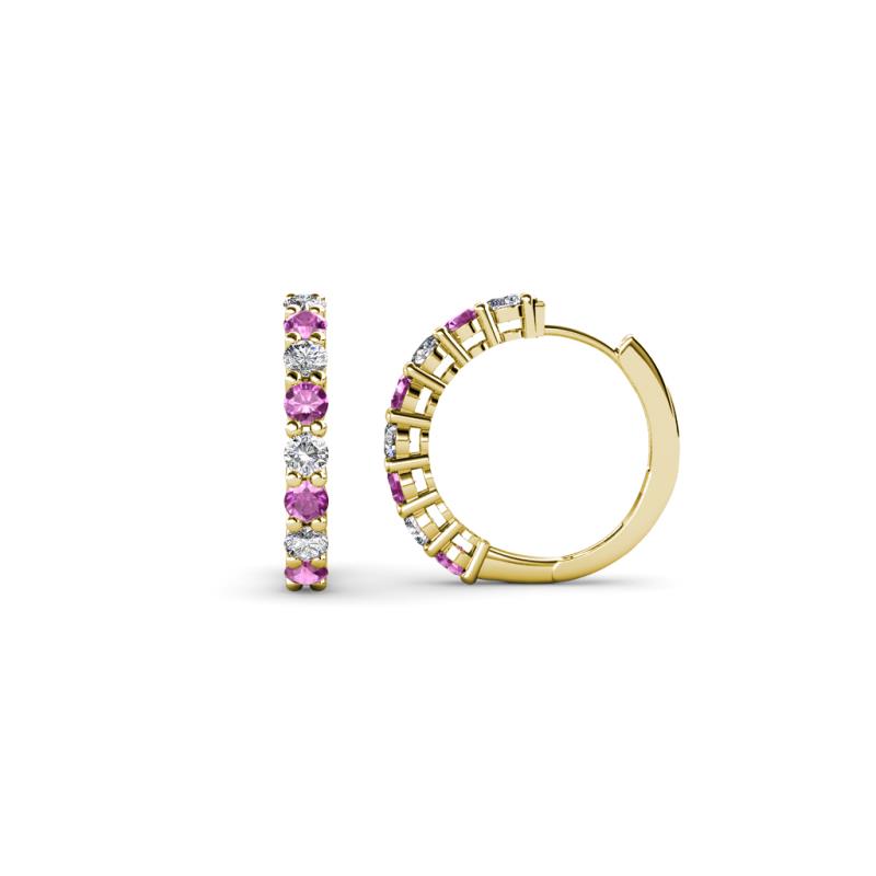 Raya Round Amethyst and Lab Grown Diamond Hoop Earrings 