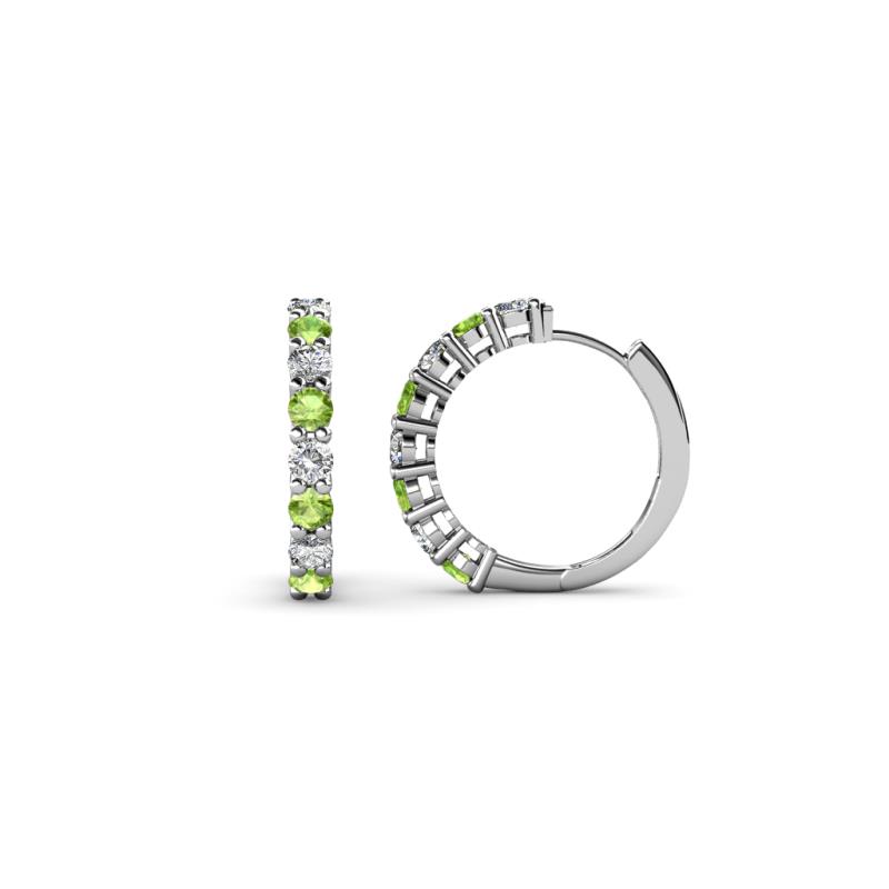 Raya Round Peridot and Lab Grown Diamond Hoop Earrings 