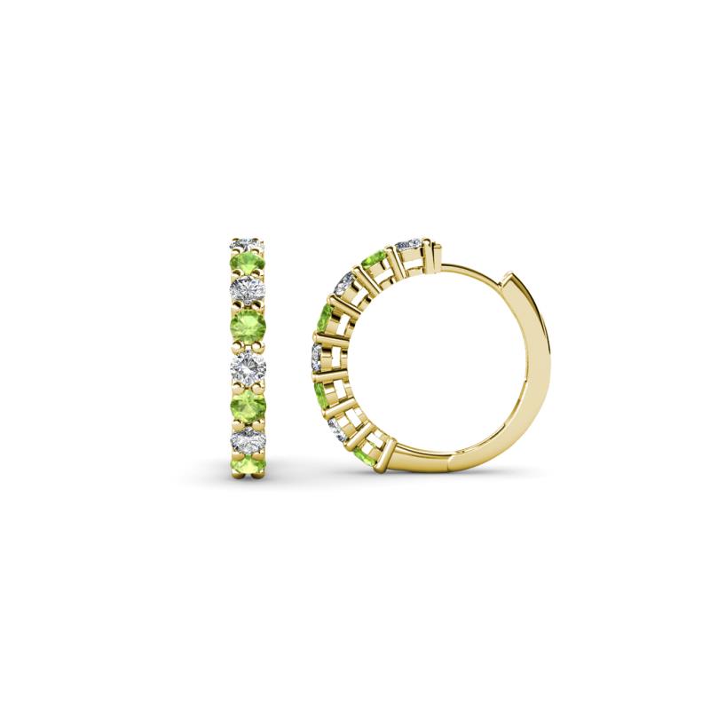 Raya Round Peridot and Lab Grown Diamond Hoop Earrings 