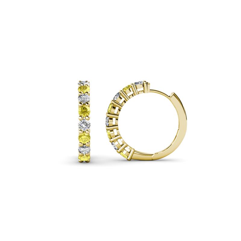 Raya Round Yellow Sapphire and Lab Grown Diamond Hoop Earrings 
