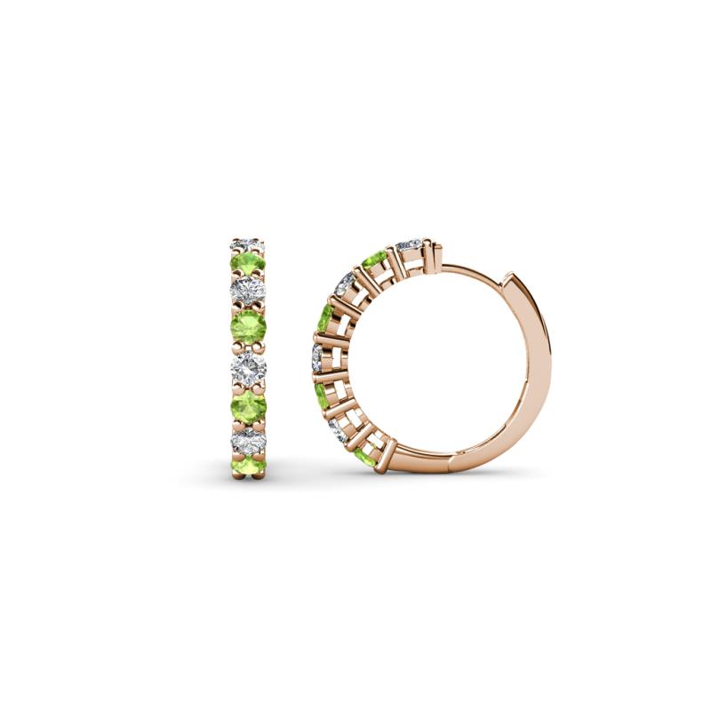 Raya Round Peridot and Lab Grown Diamond Hoop Earrings 
